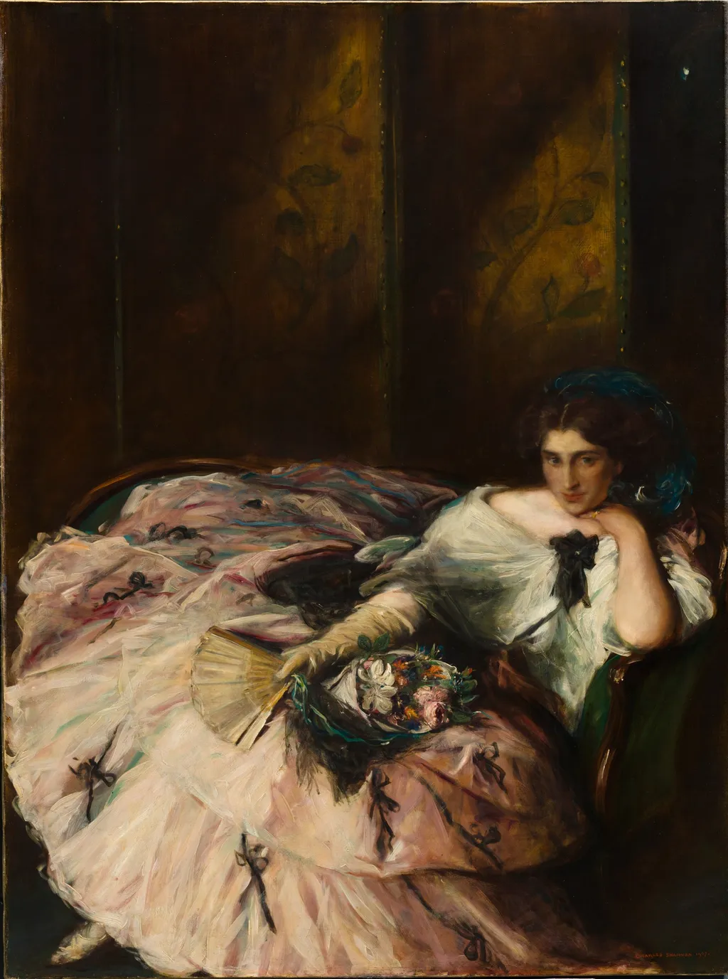 Souvenir of an "International Ball" (Portrait of Miss Kathleen Bruce), by Charles Haslewood Shannon, oil, 1907