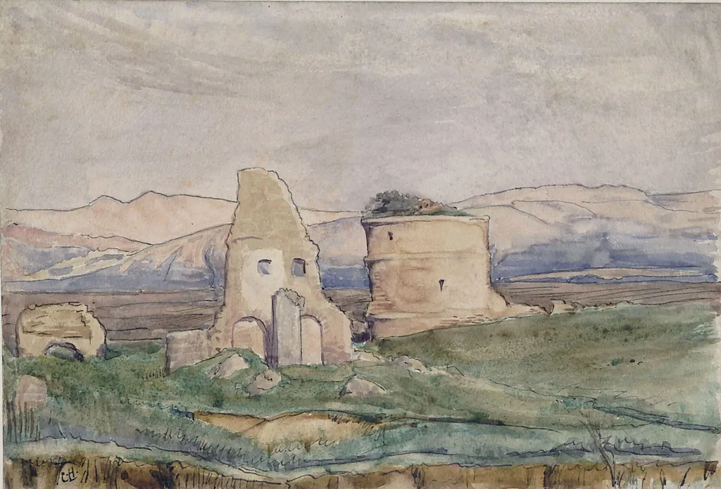 Torre dei Schiavi, Roman Campagna, by Charles Holroyd, watercolor, 1891