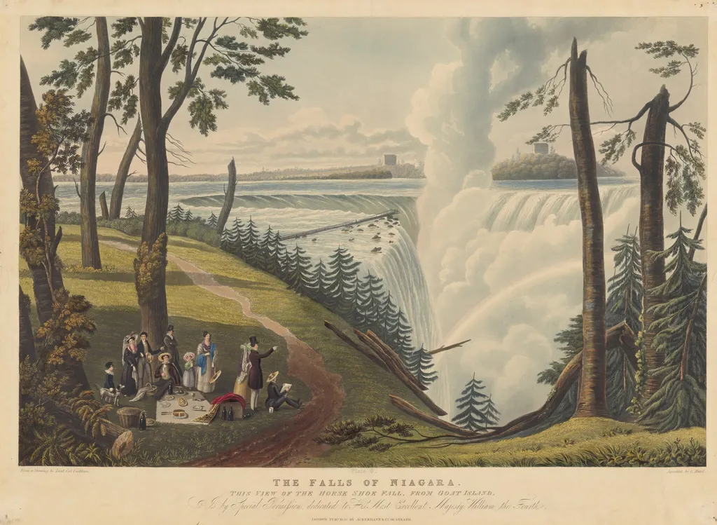 Falls of Niagara, by Charles Hunt, ink, 1833