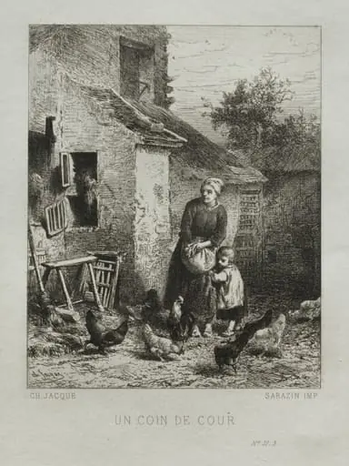 A Corner of the Yard, by Charles Jacque