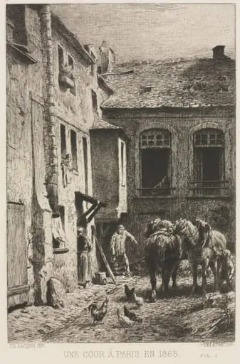 A Courtyard in Paris, by Charles Jacque