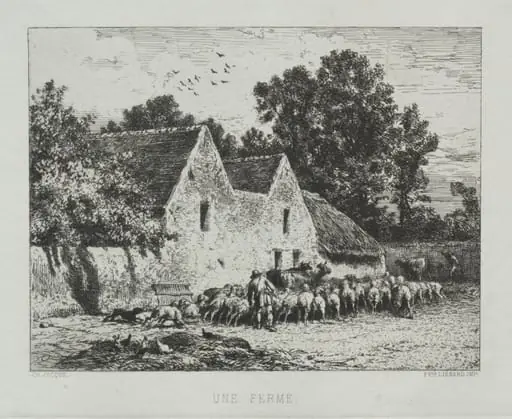 A Farmhouse, by Charles Jacque