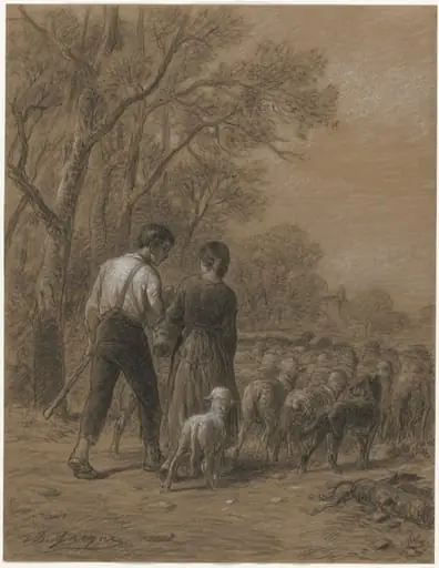 Bringing in the Sheep, by Charles Jacque