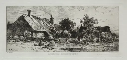 Burgundian Cottages, by Charles Jacque