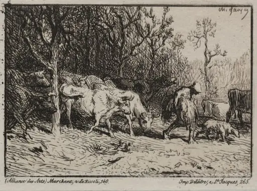 Cowherd, by Charles Jacque