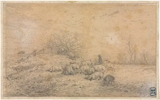 Herd of Pigs, by Charles Jacque