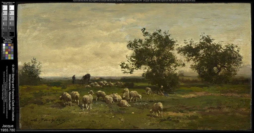 Landscape with Sheep, by Charles Jacque