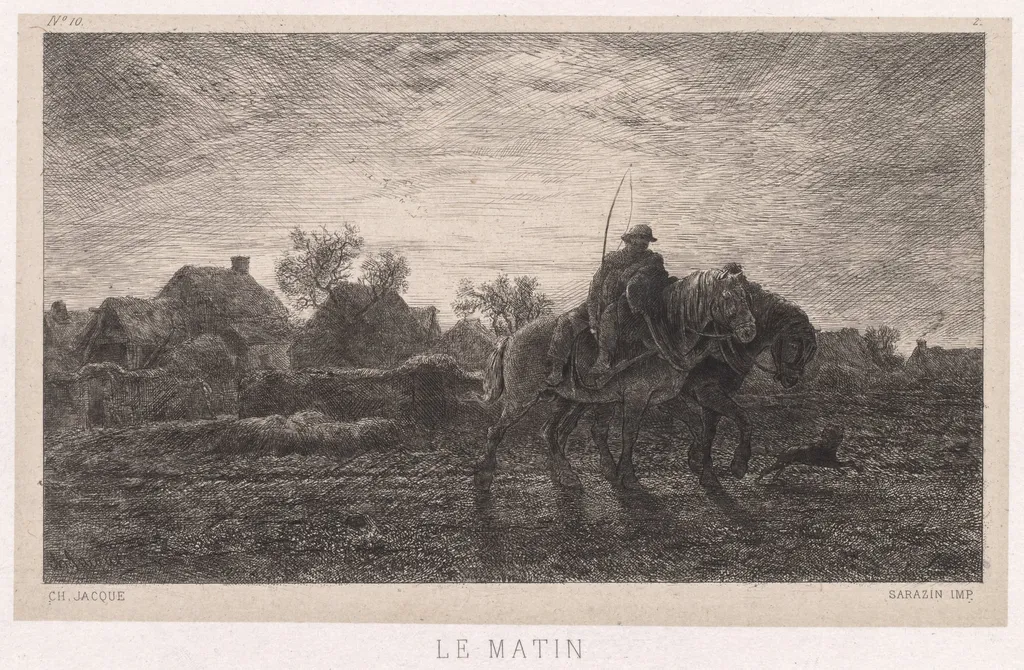 Morning, by Charles Jacque, 1864
