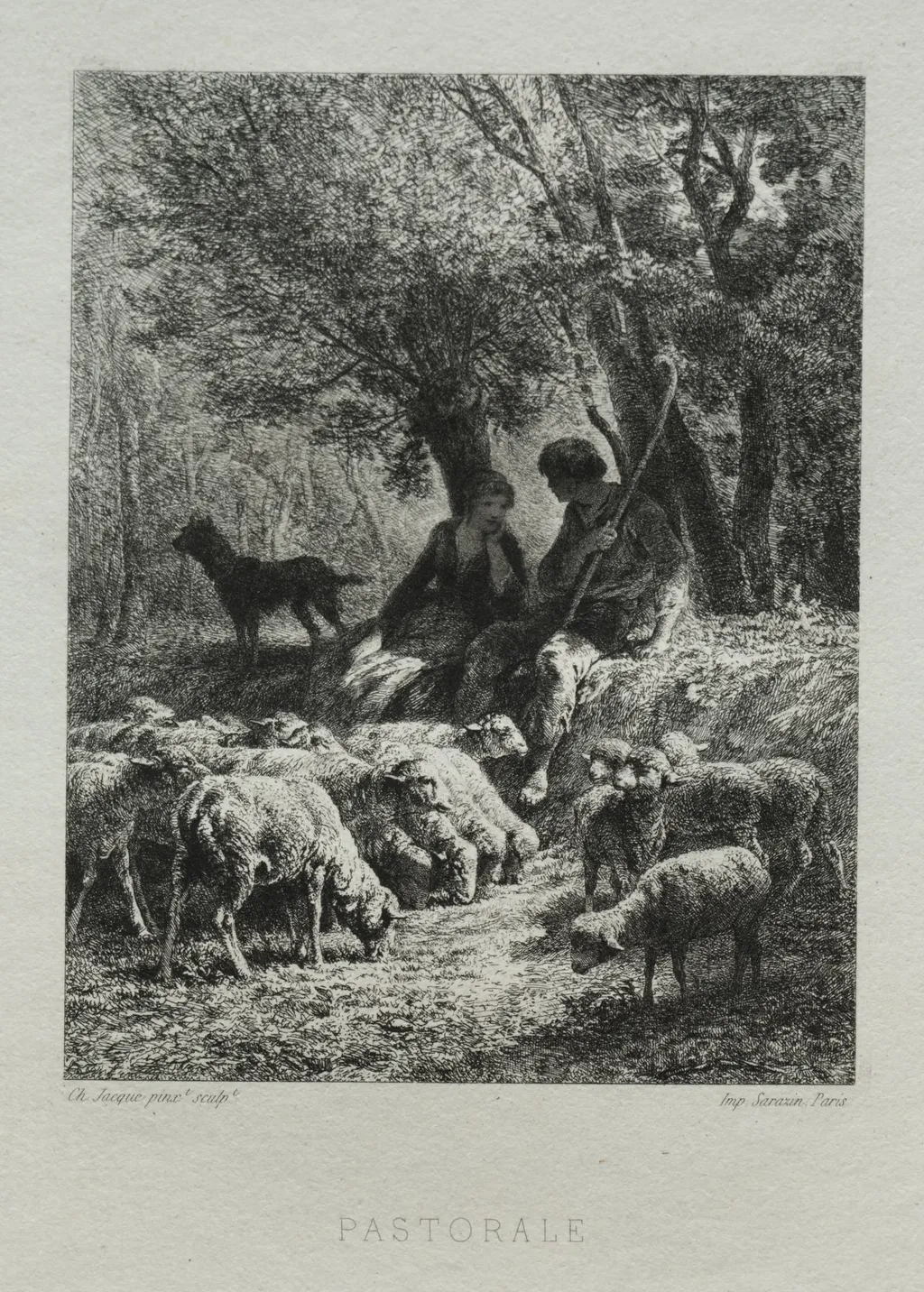 Pastorale, by Charles Jacque, 1864