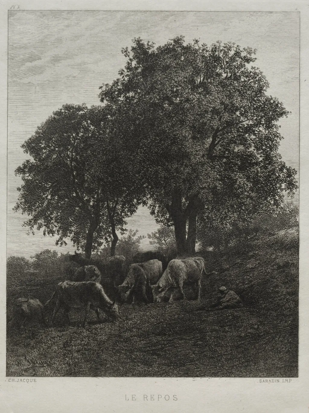 Rest, by Charles Jacque, 1864