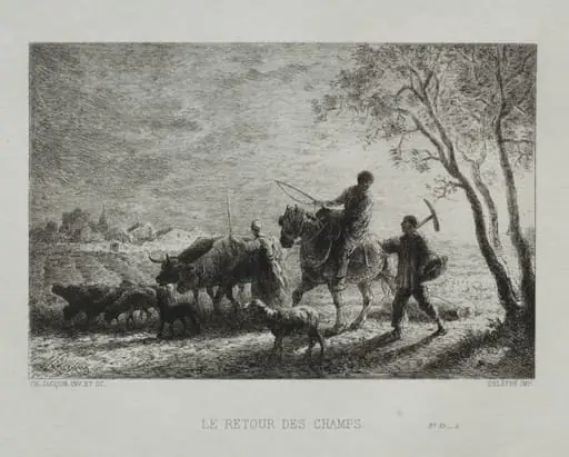 Return from the Fields, by Charles Jacque