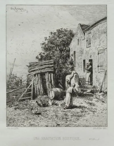 Rustic House, by Charles Jacque