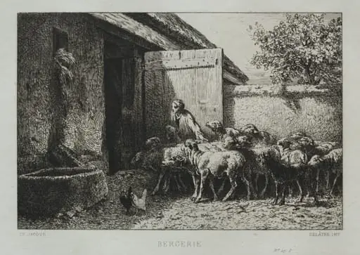 Sheepfold, by Charles Jacque