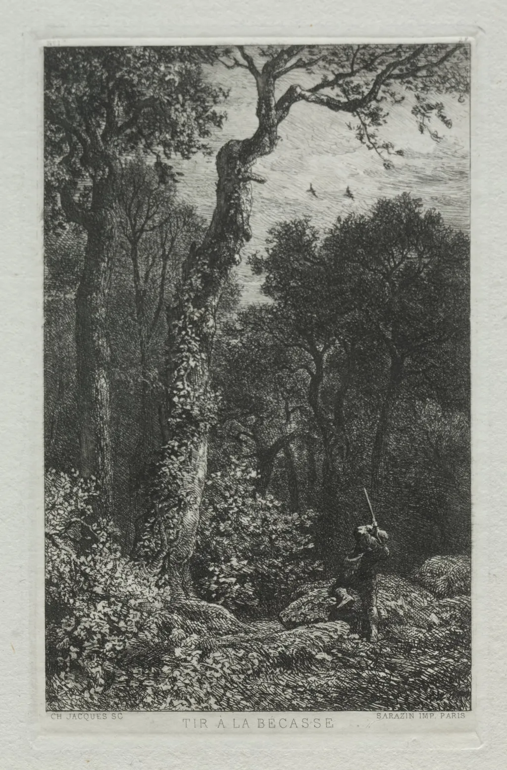 Shooting the Woodcock, by Charles Jacque, 1864