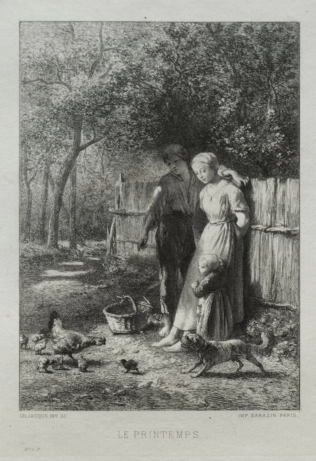 Springtime, by Charles Jacque, 1864