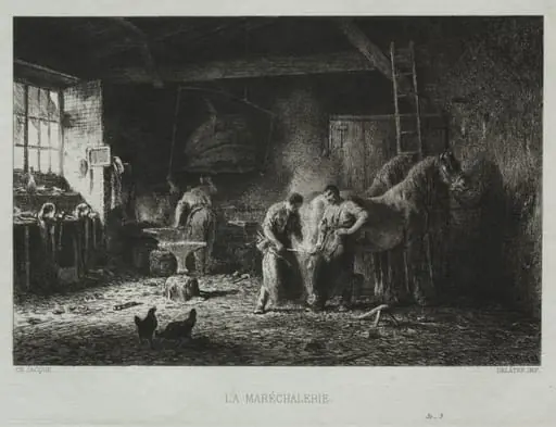 The Blacksmith Shop, by Charles Jacque