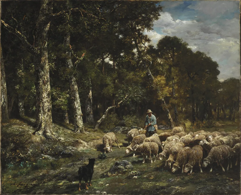 The Flock, by Charles Jacque, oil, 1813