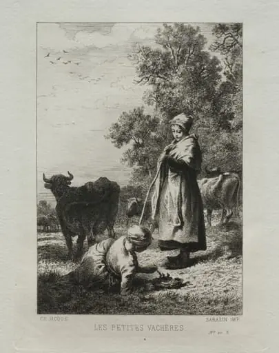 The Little Cowherds, by Charles Jacque
