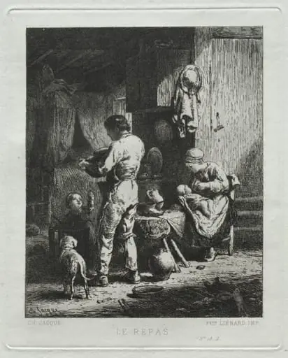 The Repast, by Charles Jacque