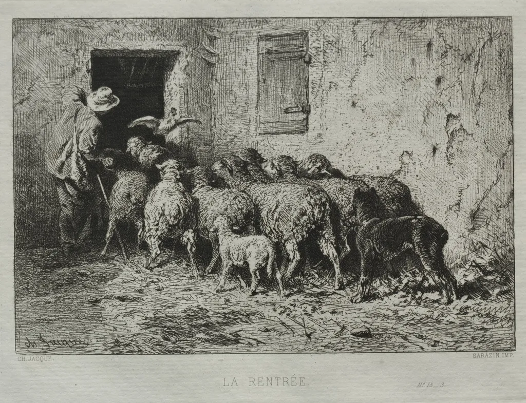 The Return, by Charles Jacque, 1864