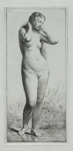 Young Woman Bathing, by Charles Jacque