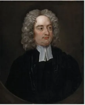 Portrait of Jonathan Swift (1667-1745), Satirist, by Charles Jervas, oil, 1717