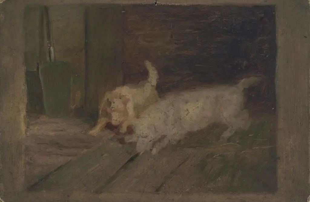 Dogs at play, by Charles Jones, 1870