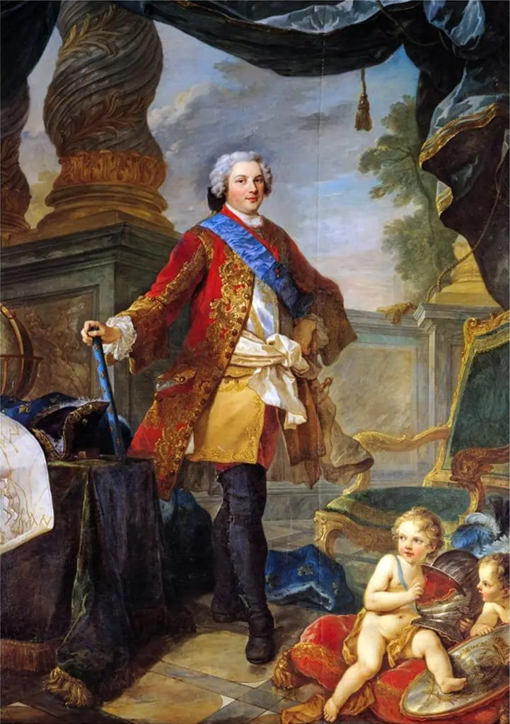 Portrait of Louis Dauphin of France with a Plan of the Siege of Tournai, by Charles-Joseph Natoire