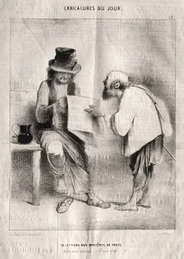 Caricatures du jour:  La Lecture des mystères de Paris, by Charles Joseph Traviès de Villers