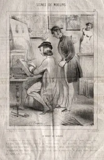 Scènes de moeurs:  La Droit de visite.  J'espère ne pas vous gener?..., by Charles Joseph Traviès de Villers