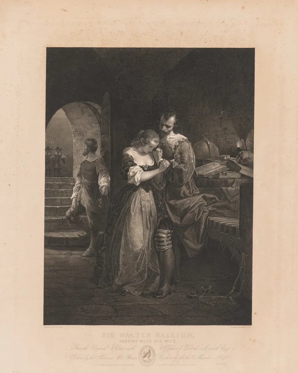 Sir Walter Raleigh Parting with His Wife, by Charles Kennedy Burt, 1846
