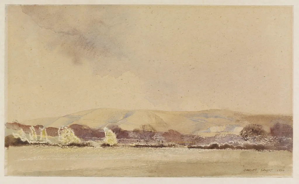 Fields and Woods South of Ditchling, by Charles Knight, watercolor, 1940