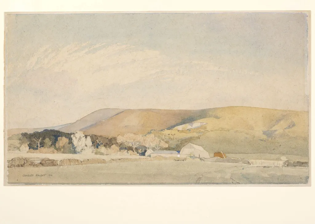 Lodge Barn, near Ditchling, by Charles Knight, watercolor, 1940