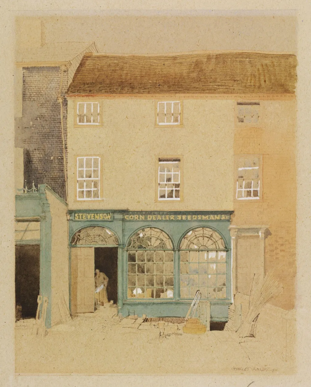 Regency Shop, Market Street, Lewes, by Charles Knight, watercolor, 1940