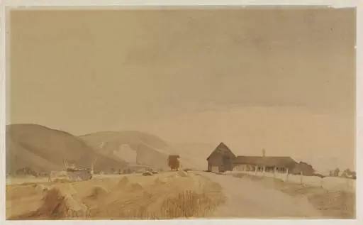 The Southdown, Underhill Road; Wickhurst Barn near Poynings looking Westwards, by Charles Knight