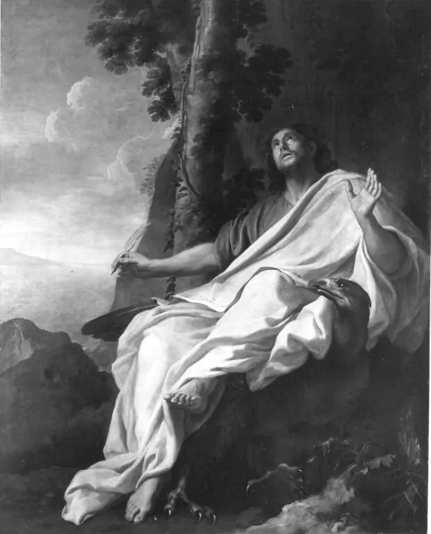 John at Patmos, by Charles Le Brun