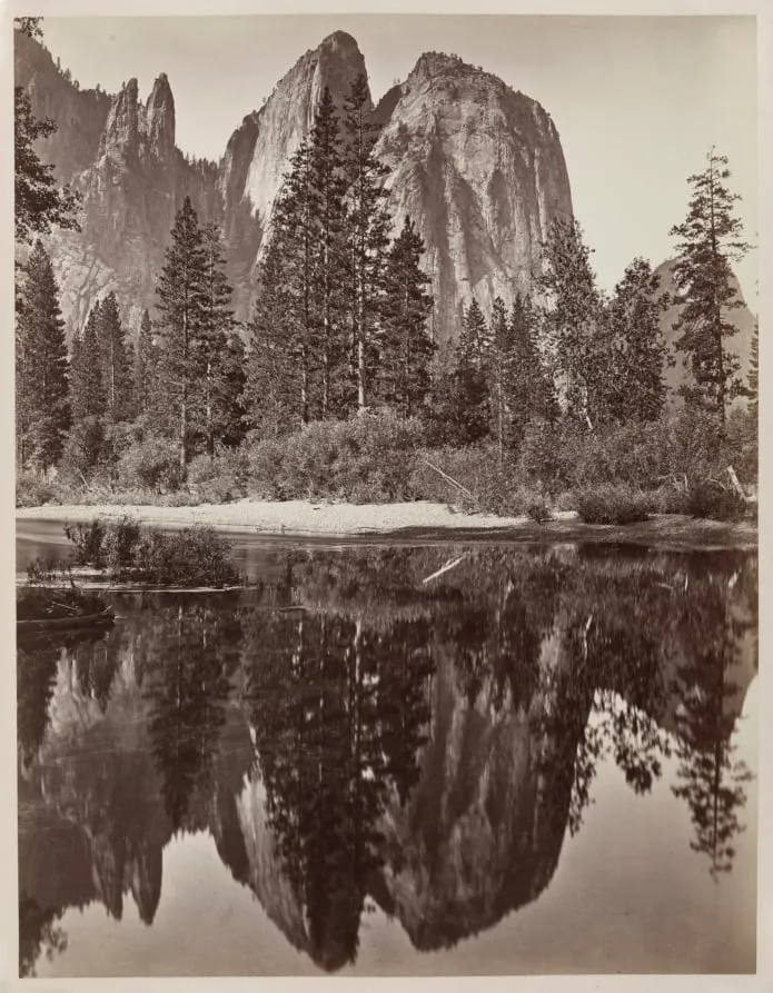 Cathedral Rocks and Reflections, Yosemite, by Charles Leander Weed, 1864