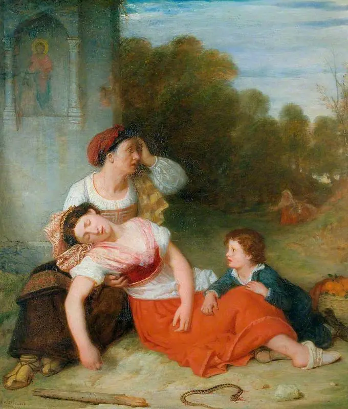 A Peasant Woman Fainting from the Bite of a Serpent, by Charles Lock Eastlake