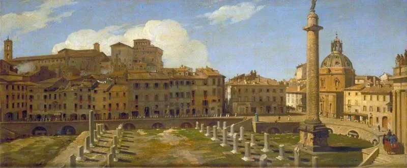 The Trajan Forum, Rome, by Charles Lock Eastlake, oil, 1821