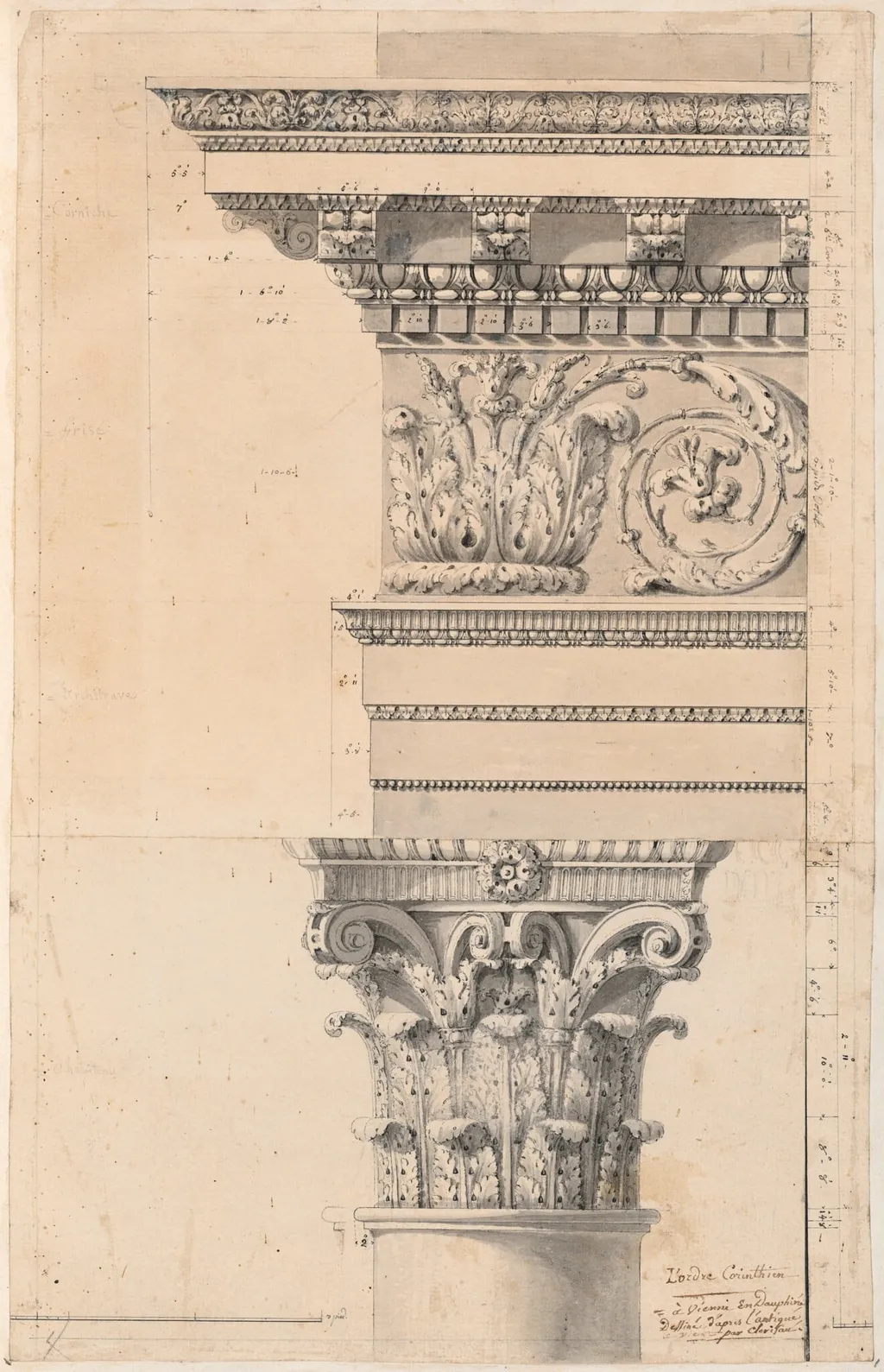 L'Ordre Corinthian, by Charles Louis Clérisseau, graphite, 1768