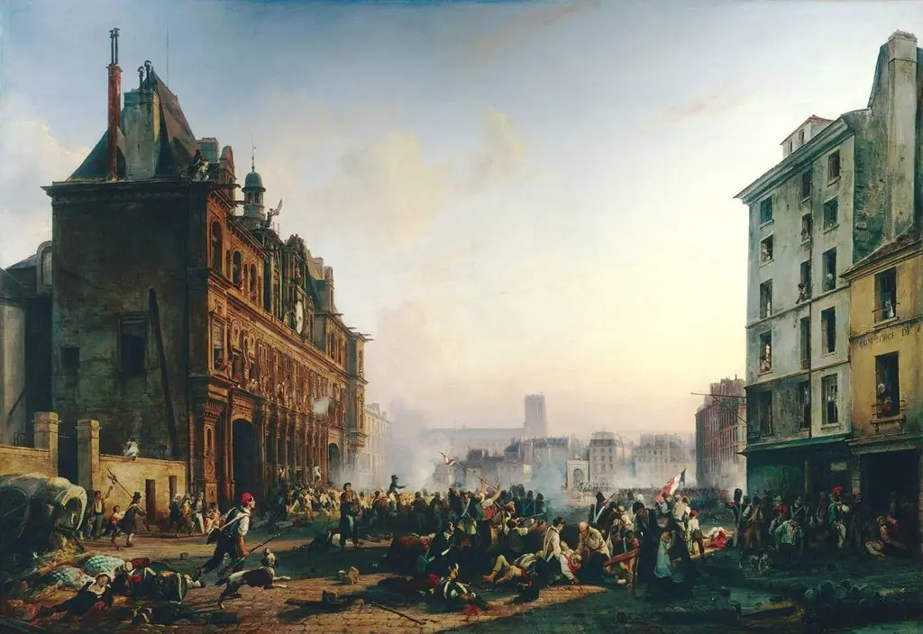 Attack on the Town Hall, July 28, 1830, by Charles Louis Mozin