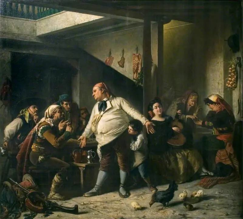 Interior of a Spanish 'Posada', by Charles Loyeux