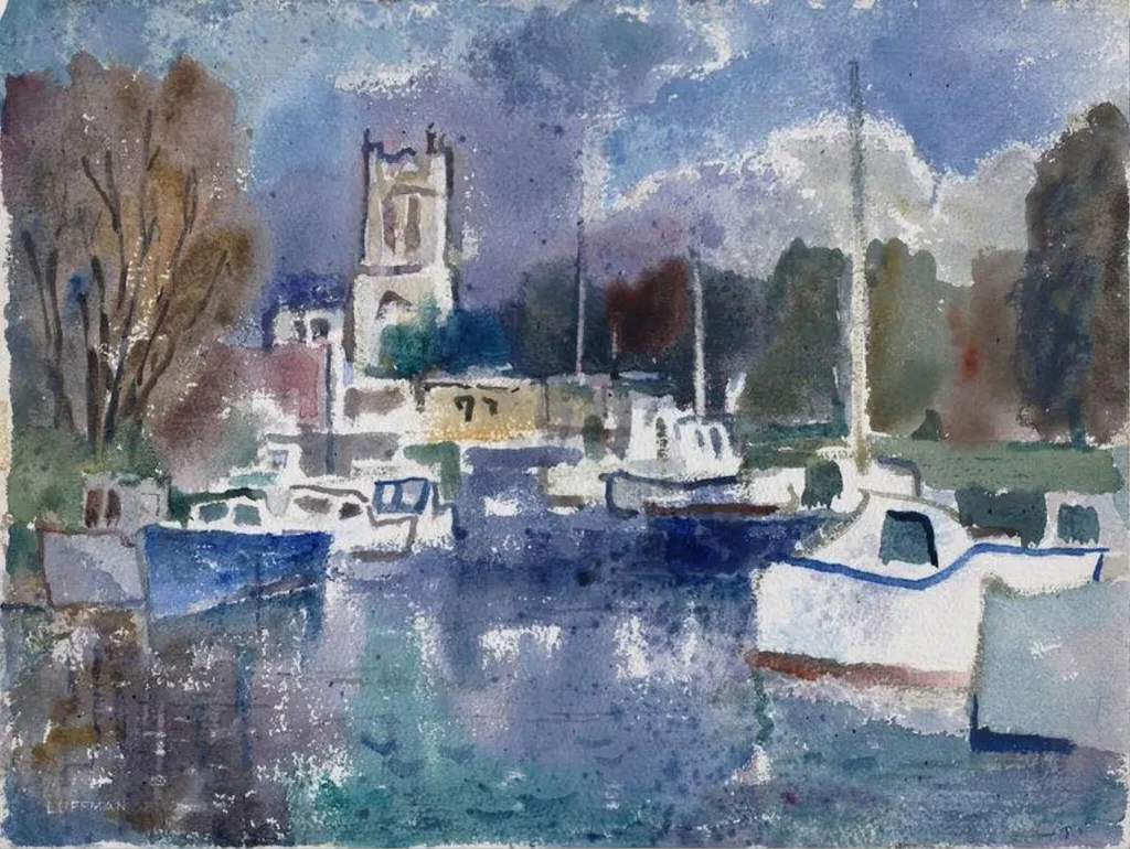 Christchurch, Hampshire, by Charles Luffman, watercolor, 1966