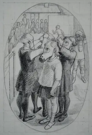 Children Learning to use Gas Masks