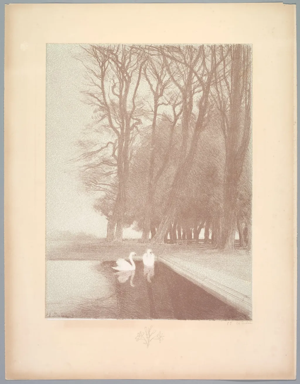 Suite de Paysages: Landscape, Plate 6, Remarque, Lilies, by Charles-Marie Dulac, 1892