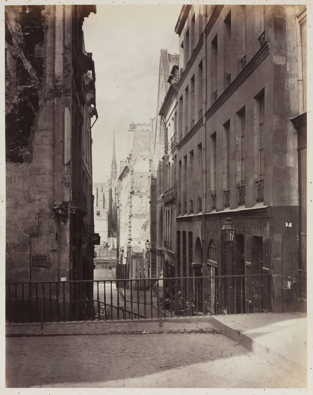 Rue Jean-de-Beauvais. Vue prise de la rue des Écoles vers la boulevard Saint-Germain, en travaux, by Charles Marville, 1867