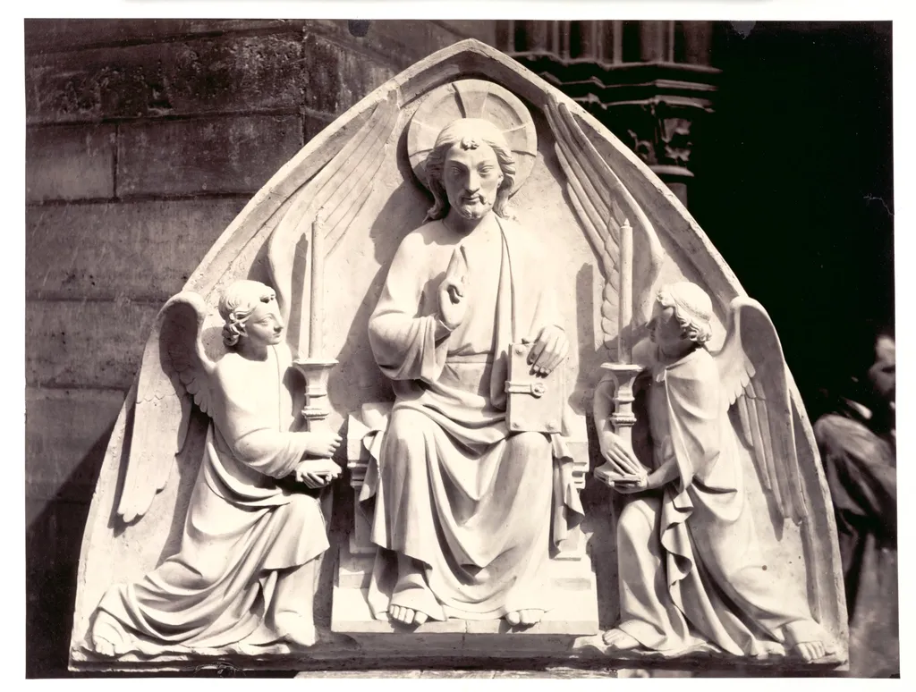 Tympanum, Strasbourg Cathedral, by Charles Marville, 1863