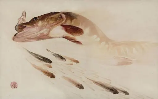 A Pike Pursuing Small Fish, by Charles Maurice Detmold
