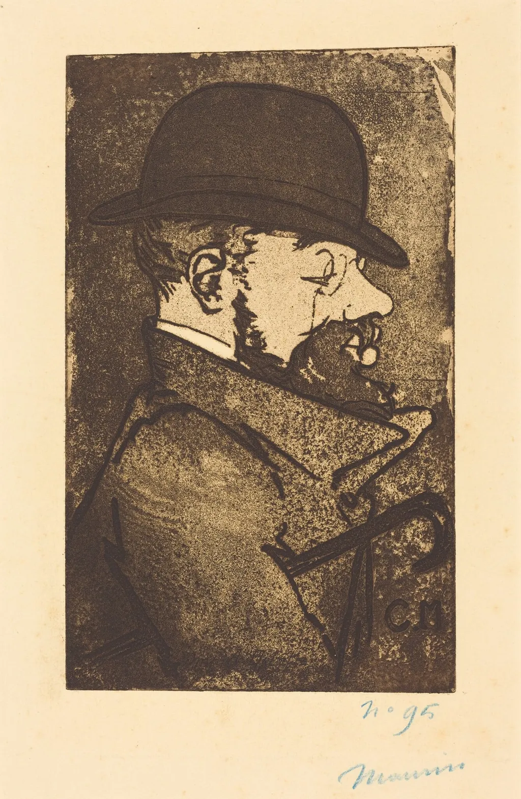 Henri de Toulouse-Lautrec, by Charles Maurin, ink, 1890