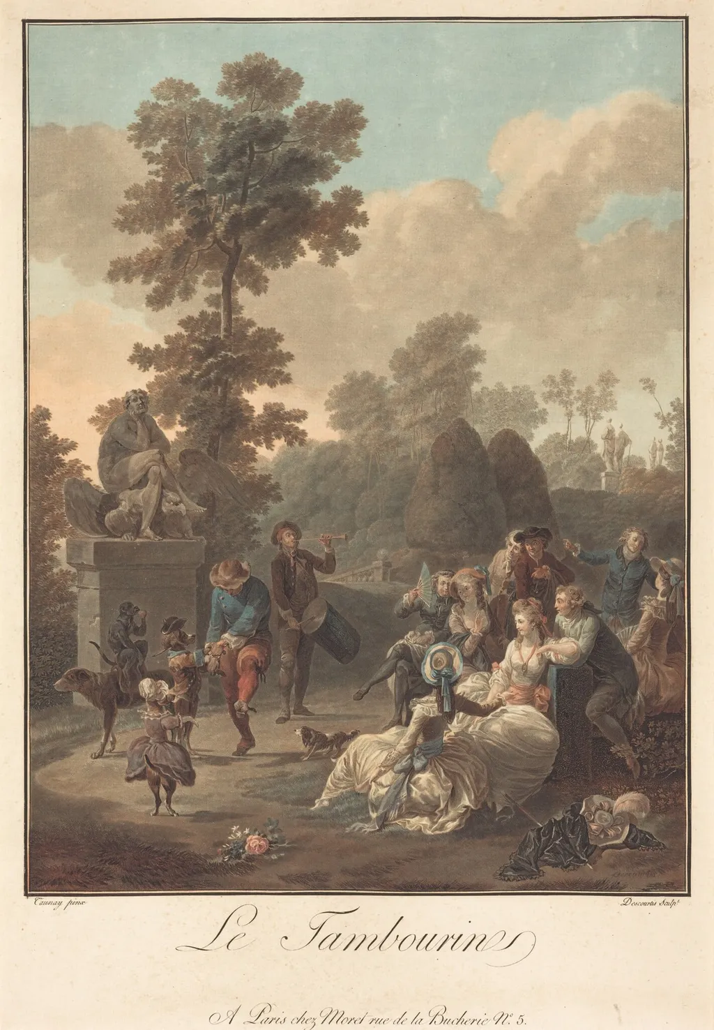Le Tambourin, by Charles-Melchior Descourtis, ink, 1789